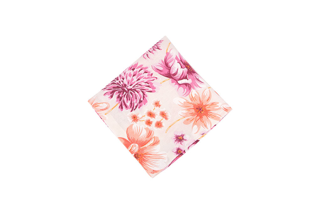 Servilletas Flores Naranja y Fucsia